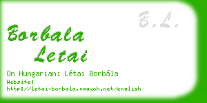 borbala letai business card